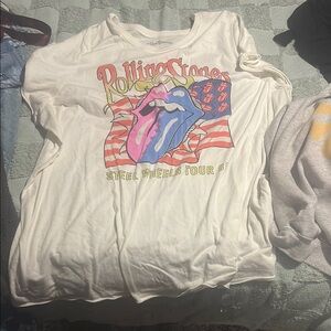 Torrid White and Red Graphic Short Sleeve Tee